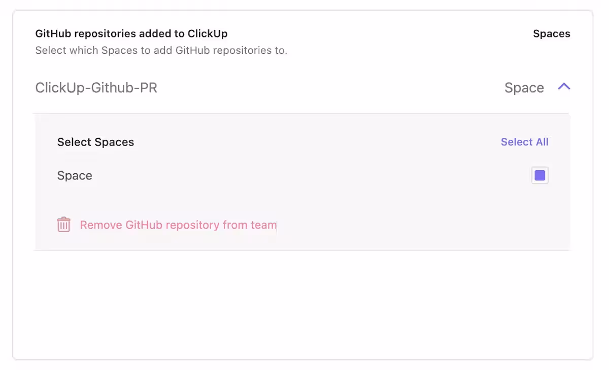 Select a Space for the Repository Select a Space for the Repository